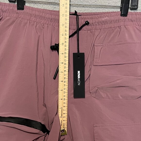 NovaMen Cargo Shorts Mens Sz XL Game On Nylon Casual Shorts NWT PINK - Picture 6 of 13